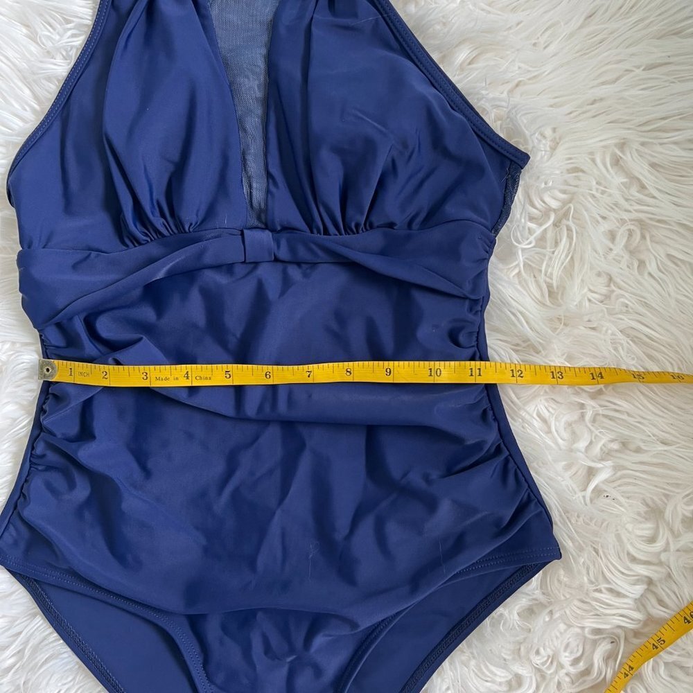 One Piece Swimsuits Tummy Control Swimwear High Neck Mesh Bathing Suits Size XS - Picture 10 of 14
